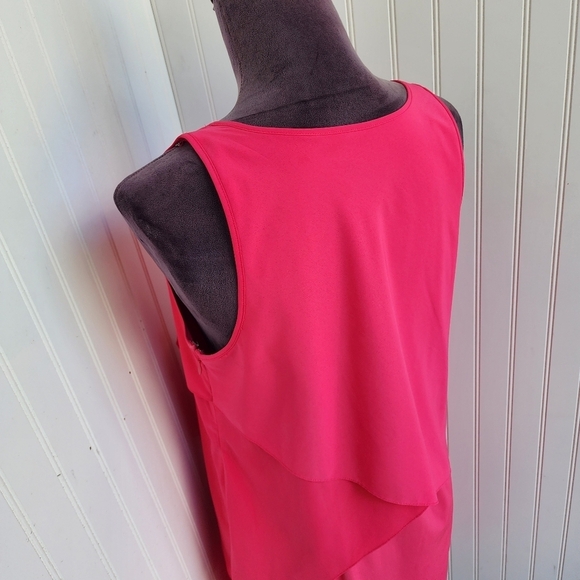 Ann Taylor Women's Tiered Hot Pink Sleeveless Layered Dress Size 6 - Picture 6 of 13